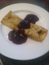 crepe with berry compote